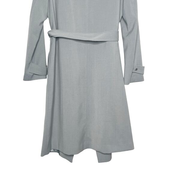 KENNETH COLE Trench Coat Belted Long Sleeve Shawl Collar Light Blue Size Large - Picture 7 of 10